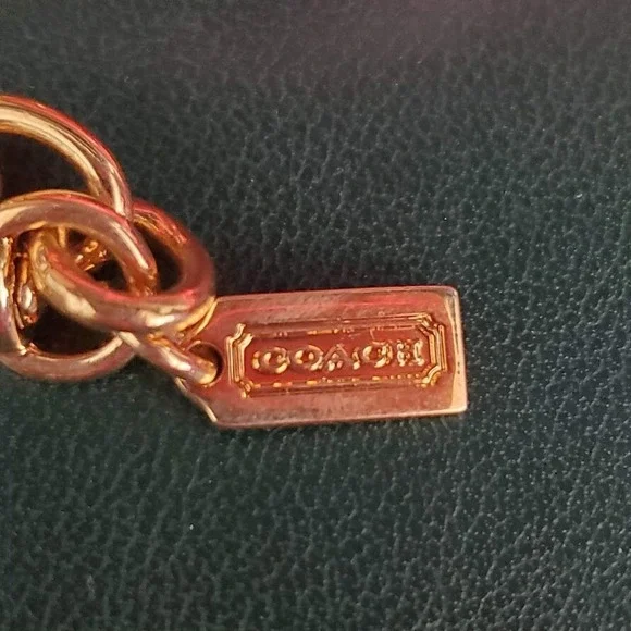 Coach Pink Acrylic Necklace Chunky Open Link Gold Tone Chain Resort Cruise - Picture 5 of 6